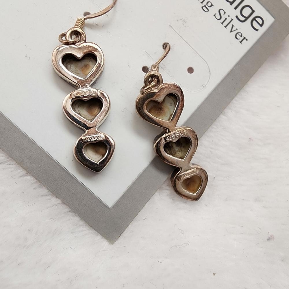 Madeline Paige Silver Swirl Heart Earrings - Picture 3 of 4